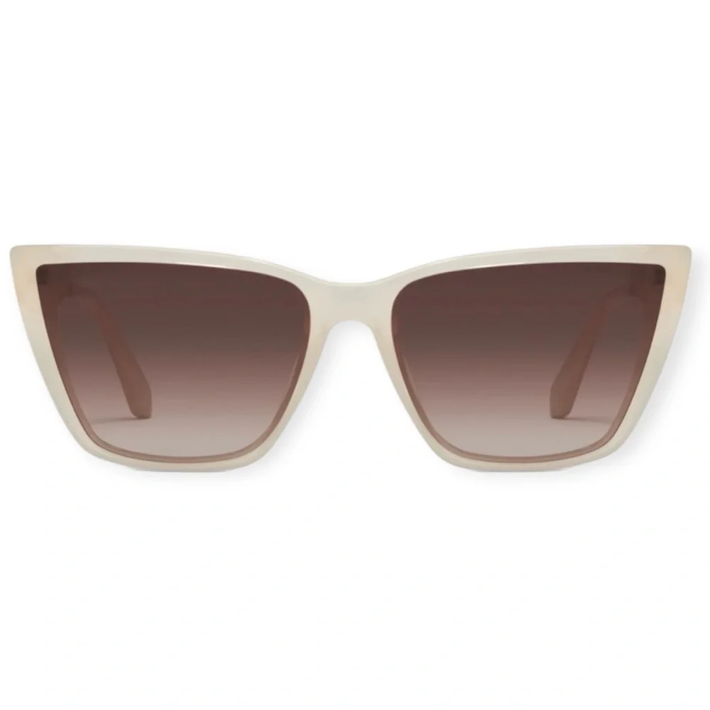 QUAY Call The Shots Remixed Sunglasses Bone Gold Frame Brown Lens Cat Eye NWT